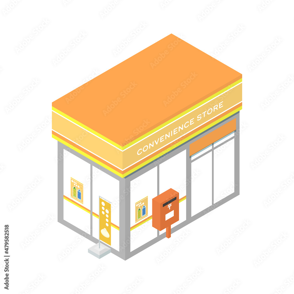 コンビニのアイソメイラスト コンビニのアイソメイラスト