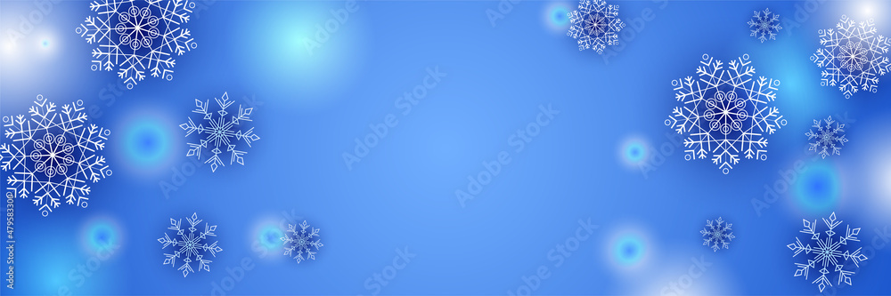 Bright snow Blue Snowflake design template banner Bright snow Blue Snowflake design template banner