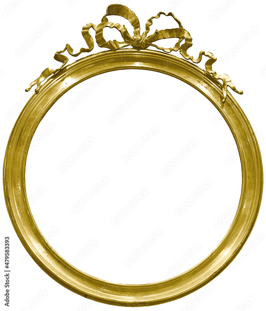 Golden frame for paintings, mirrors or photo isolated on white background. Design element with clipping path Golden frame for paintings, mirrors or photo isolated on white background. Design element with clipping path
