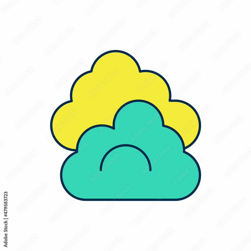 Filled outline Cloud icon isolated on white background. Vector Filled outline Cloud icon isolated on white background. Vector