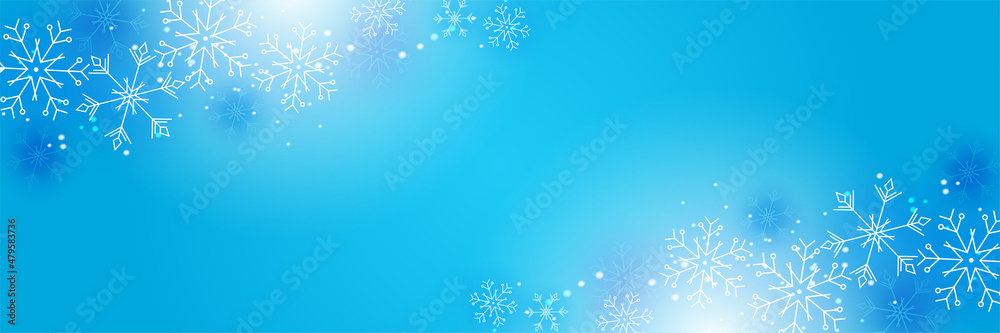Winter background Blue Snowflake design template banner Winter background Blue Snowflake design template banner