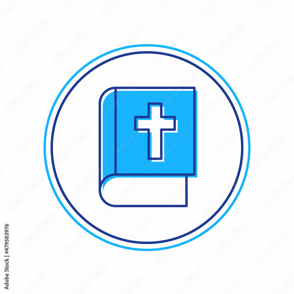 Filled outline Holy bible book icon isolated on white background. Vector Filled outline Holy bible book icon isolated on white background. Vector