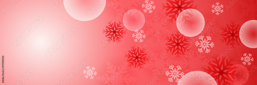 Snowfall christmas red Snowflake design template banner Snowfall christmas red Snowflake design template banner