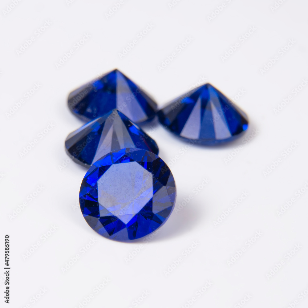 Elegant round blue stone diamond jewelry on the white Elegant round blue stone diamond jewelry on the white