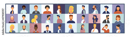 Online Virtual Meetings. Work from Home WFH During Coronavirus COVID-19 Pandemic Outbreak. Teleconference TV. Video Conference Webinars or Remote Working. Vector.