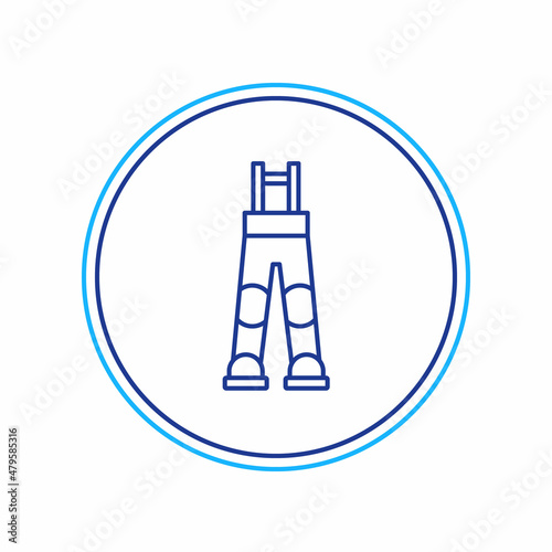 Filled outline Fisherman rubber pants icon isolated on white background. Vector