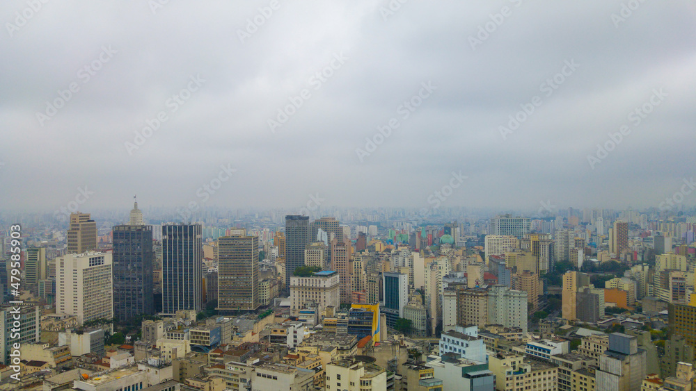 Aerial view of Sao Paulo downtown Skyline