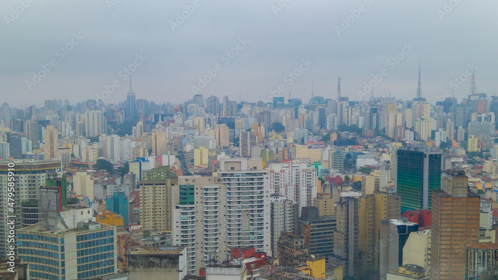 Obraz premium Aerial view of Sao Paulo downtown Skyline
