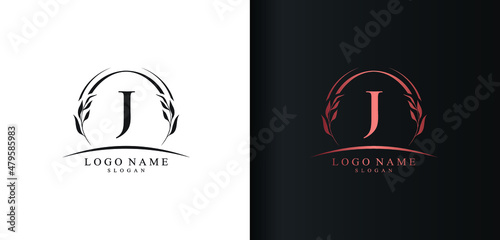 Abstract letter J logo design, luxury style letter logo, text J icon vector design