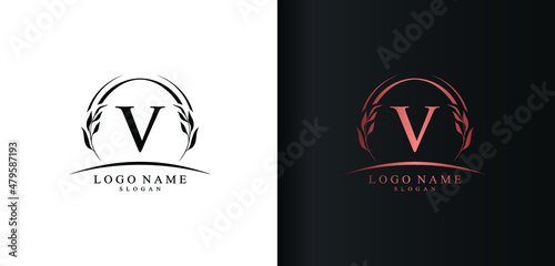 Abstract letter V logo design, luxury style letter logo, text V icon vector design
