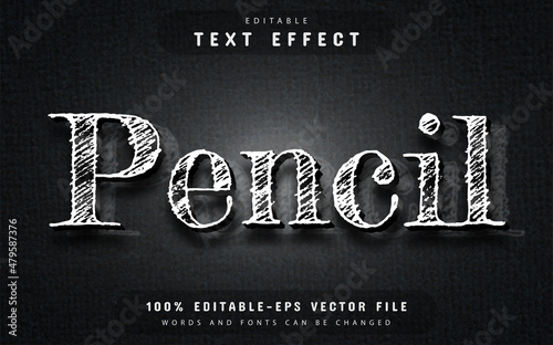 Pencil text effect editable