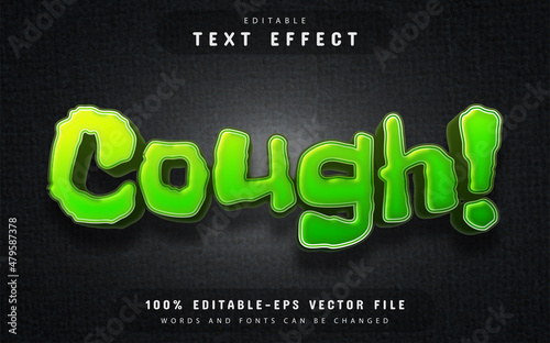 Cough 3d text effect editable