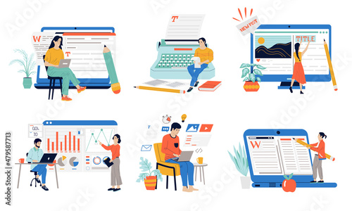 Content manager. Cartoon journalist copywriter working on text and storytelling, SEO boost and audience growth. Vector traffic marketing