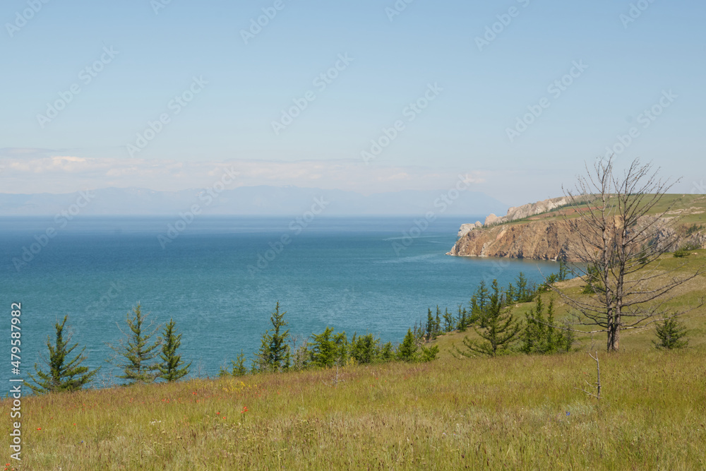 Coastline of Baikal lake on Olkhon island