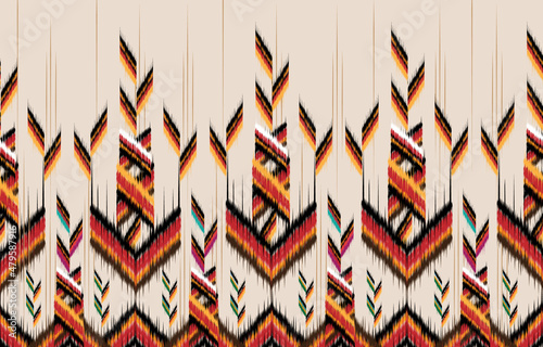 Beautiful Ethnic abstract ikat art. 
Seamless pattern in tribal, folk embroidery, and Mexican style.
Aztec geometric art ornament print.
Design for carpet, wallpaper, clothing, wrapping,fabric,cover,
