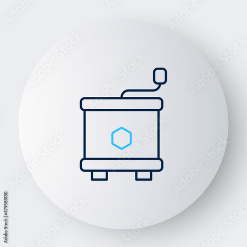 Line Honey extractor icon isolated on white background. Mechanical device for honey extraction from honeycombs. Colorful outline concept. Vector