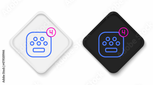 Line Taxi mobile app icon isolated on white background. Mobile application taxi. Colorful outline concept. Vector