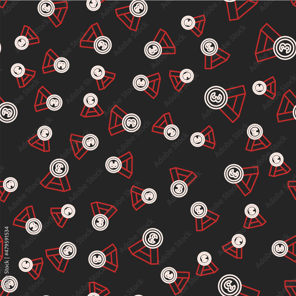 Line Medal icon isolated seamless pattern on black background. Winner symbol. Vector Line Medal icon isolated seamless pattern on black background. Winner symbol. Vector