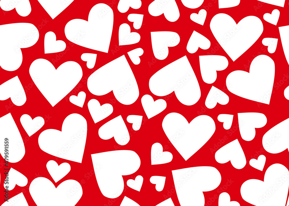 illustration Seamless pattern of white hearts on a red backdrop. romantic Background for decoration of holidays, weddings, for Valentine's Day cards or wrapping paper, fabrics, for goods and textiles illustration Seamless pattern of white hearts on a red backdrop. romantic Background for decoration of holidays, weddings, for Valentine's Day cards or wrapping paper, fabrics, for goods and textiles