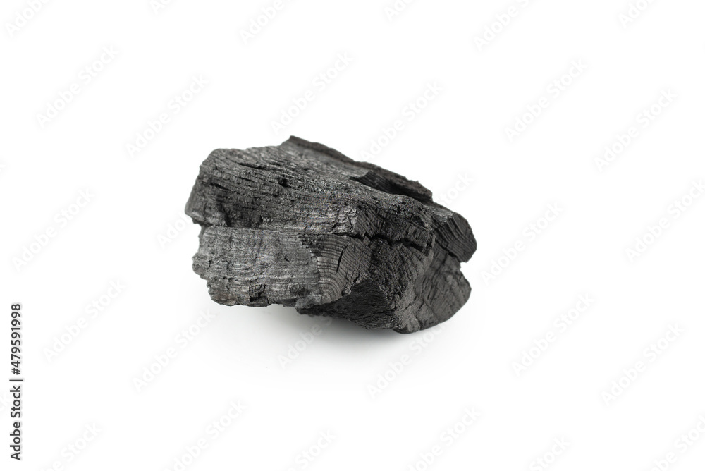 Black oak coal isolated on white background. Black oak coal isolated on white background.