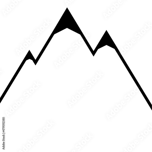 Montañas nevadas estilo minimalista para iconos o logo.