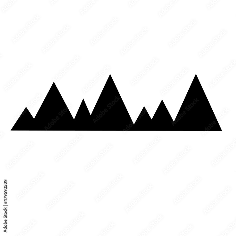 Cordillera de montañas geométricas en relleno negro para logo o cabecera. Cordillera de montañas geométricas en relleno negro para logo o cabecera.