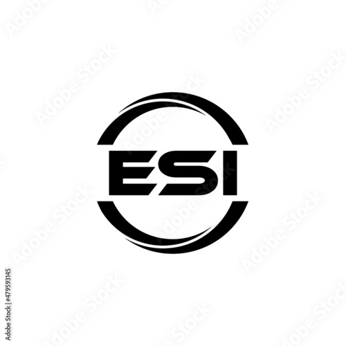 ESI letter logo design with white background in illustrator, vector logo modern alphabet font overlap style. calligraphy designs for logo, Poster, Invitation, etc.	