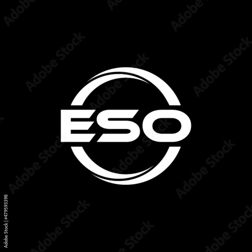 ESO letter logo design with black background in illustrator, vector logo modern alphabet font overlap style. calligraphy designs for logo, Poster, Invitation, etc.	