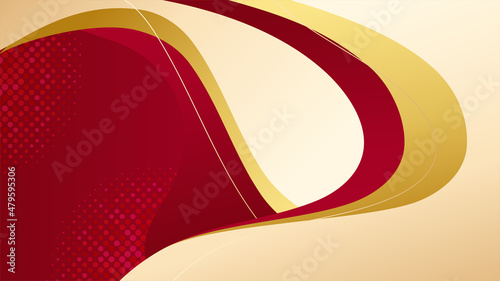 Luxury red gold background. Elegant business presentation banner. Vector illustration.