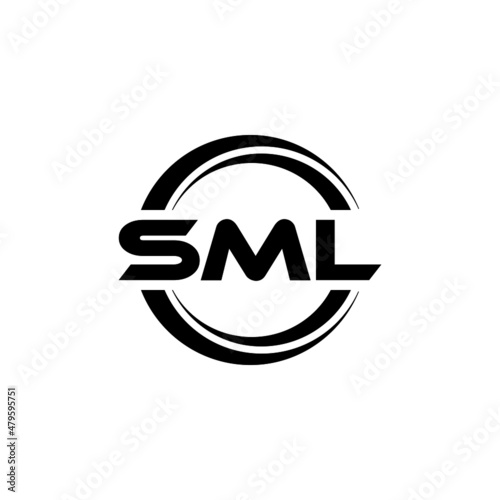 SML letter logo design with white background in illustrator  vector logo modern alphabet font overlap style. calligraphy designs for logo  Poster  Invitation  etc. 