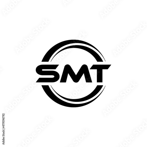 SMT letter logo design with white background in illustrator, vector logo modern alphabet font overlap style. calligraphy designs for logo, Poster, Invitation, etc.	 photo
