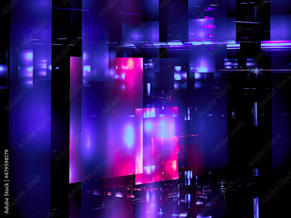 Abstract multicolor background from translucent rectangles - 3d illustration
