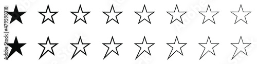Star icon collection. Different stars set. Vector