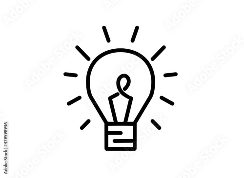light bulb sign illustration black lines