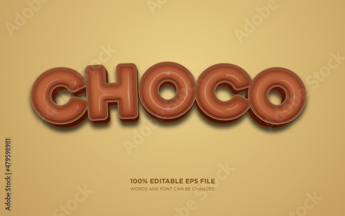 Chocolate editable text style effect	
