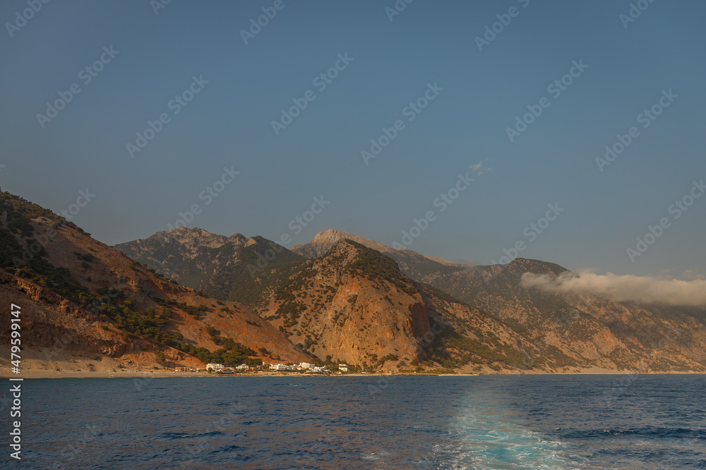 sunrise in the mountains on the island of crete greece