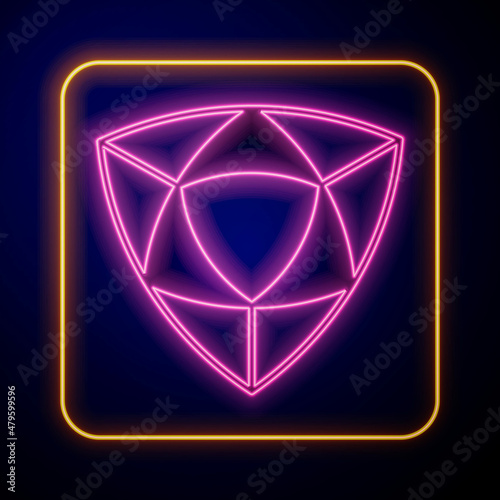 Glowing neon Diamond icon isolated on black background. Jewelry symbol. Gem stone. Vector