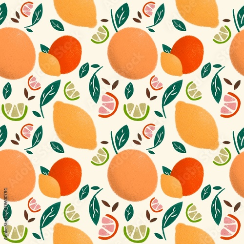 Citrus Seamless Surface Design Pattern