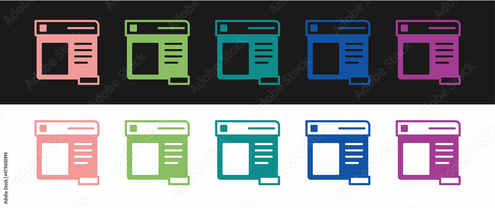 Set Browser window icon isolated on black and white background. Vector Set Browser window icon isolated on black and white background. Vector