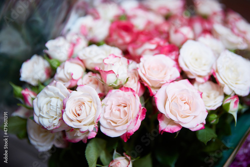 large bouquet of pink roses close-up. floral © Татьяна Кутина