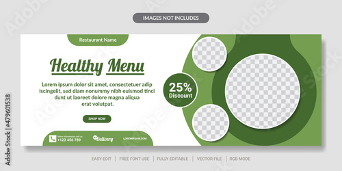 Healthy food cover social media or web banner