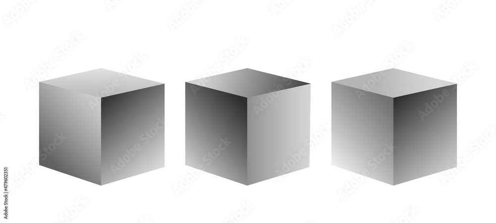 a set of volumetric cubes in different projections. vector illustration a set of volumetric cubes in different projections. vector illustration