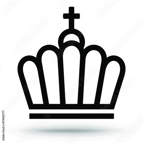 The headdress of the head of the church, the Pope, the pontiff, etc. Icon. Isolated on white.