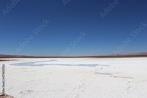 Salt flats at Hidden lagoons Baltinache  Lagunas Escondidas de Baltinache  Atacama Desert  Chile. South America.