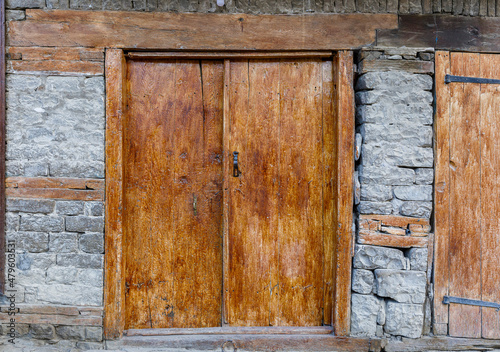 Vintage closed wooden doors...