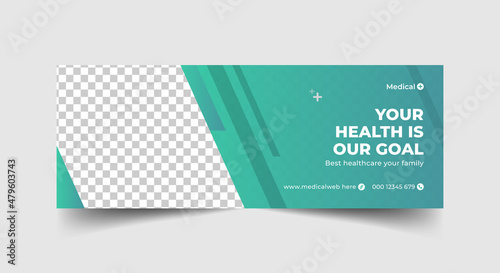 Medical healthcare social media cover design template