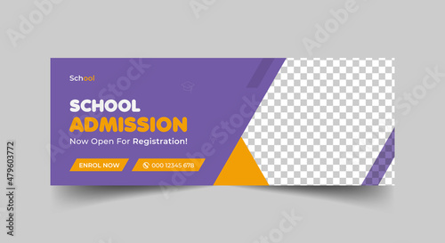 School Admission social media cover and web banner template design