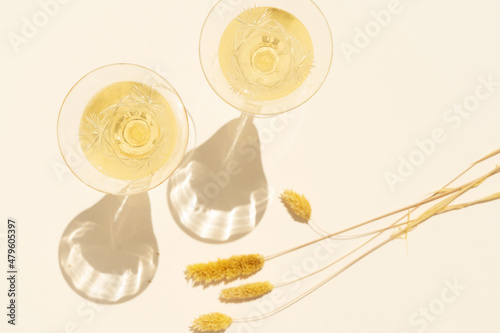 Champagne and grass styled stock scene