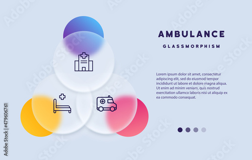 Ambulance icon set. Emergency call. Health care ocncept. Hospital, doctor care. Vector line icon for Business and Advertising photo