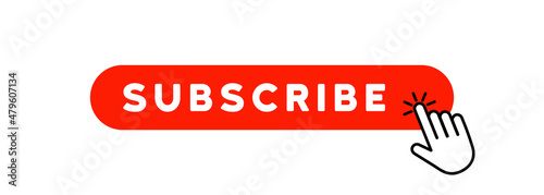 Subscribe button. Social media concept. Vector line icon for Business and Advertising